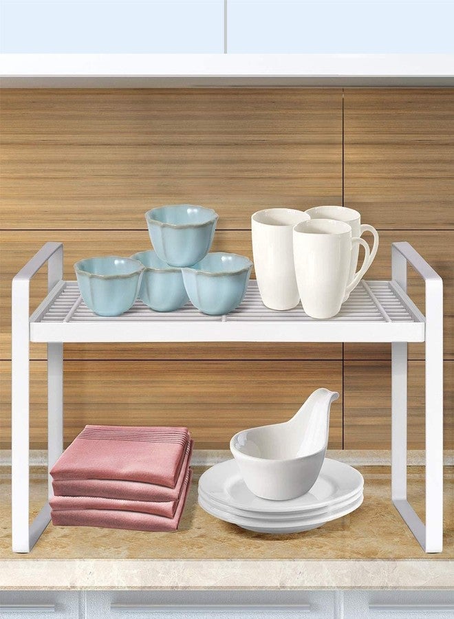Appeasy Easyroot Kitchen Countertop And Cabinet Shelf Organiser For Pantry, Kitchen, Bathroom, Bedroom (White) - Metal, Tiered Shelf - Image 3